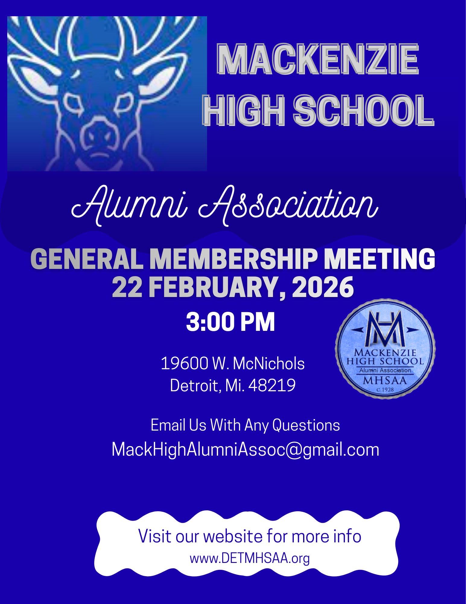 Detroit Mackenzie High School Alumni Association meeting 02.22.26
